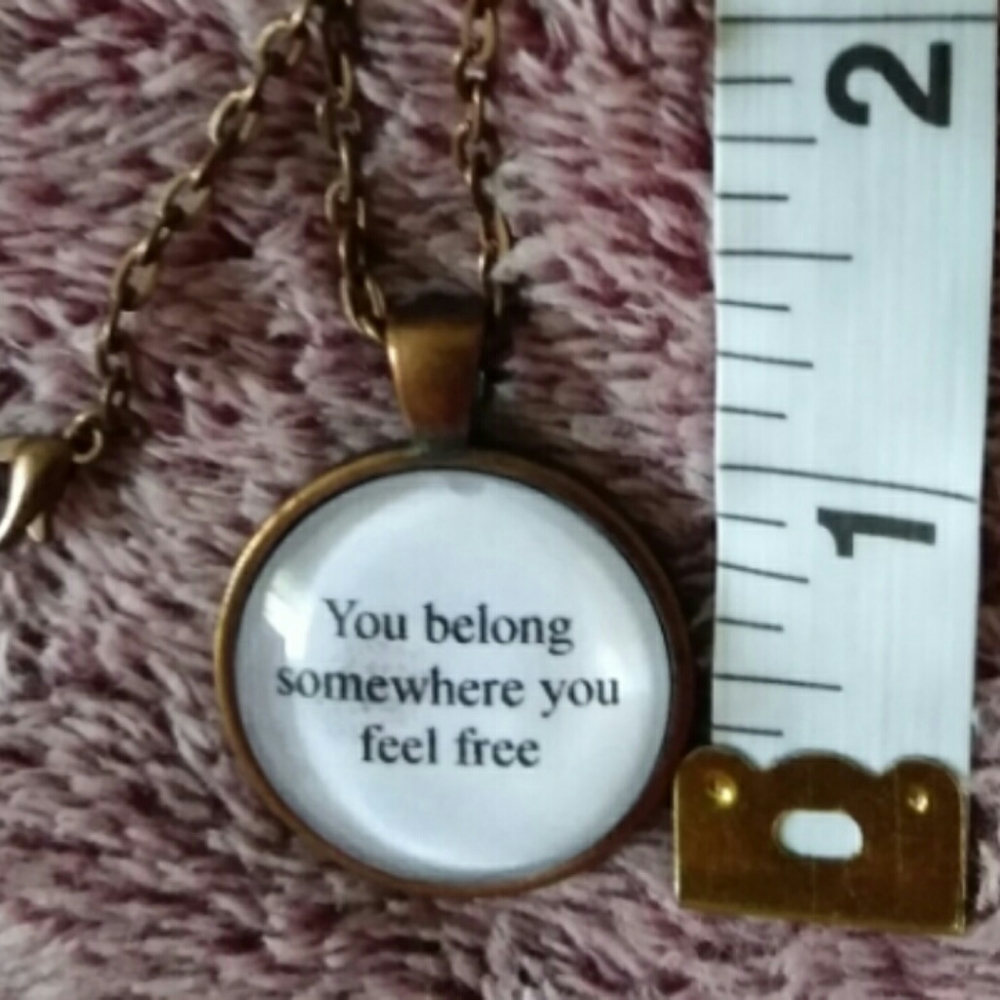 13" copper necklace, Tom Petty quote